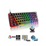 Sarftech T60 Siyah Mavi Blue Switch App Uygulamalı Mekanik Rgb Klavye Kablolu Gaming Oyuncu Klavyesi