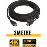Sarftech Ultra Hd 4K HDMI Kablosu 3metre Yüksek Hızlı Hı-Speed 3.0 Çift Kat 1.sınıf Örgülü HDMI Kablo - 3 m