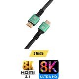Sarftech Ultra Hdtv 8K Yüksek Hızlı 5 Metre Hdmı Kablosu 8K 60Hz, 4K 120Hz, 7680P Hdr 2.1V 48Gbs
