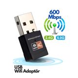 Sarftech USB Wifi Adaptör 600 Mbps Dual Bant Wifi Alıcı Çevirici Dongle Internet Alıcı USB