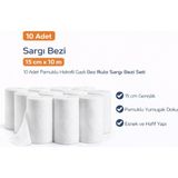 Sargı Bezi 15 cm x 10 M 10 Adet Pamuklu Hidrofil Gazlı Bez Rulo Sargı Bezi - 0 - 1 Ay
