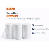 Sargı Bezi 15 cm x 10 M 3 Adet Pamuklu Hidrofil Gazlı Bez Rulo Sargı Bezi Seti