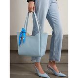 Sargınlar Fularlı(Degişkenlik Göstermektedir)Fermuarlı Shopper El ve Omuz Çantası - Mavi
