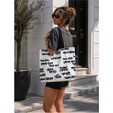 Sargınlar Yeni Trend 4 Çeşit Büyük Boy Shopper/plaj El Kol ve Omuz Çantası - Beyaz