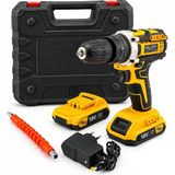 Sarı 1850 Rpm Stanlıy-Cordless 18W Şarjlı Matkap Seti Çantalı Yedek Batarya ATS1402 BX40 - STANDART