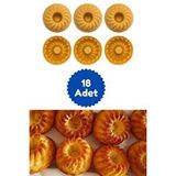 Sari 18'Li Silikon Mini Kek Kalibi - Muffin Kalibi 18 Adet Gobekli Kek Kalibi