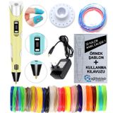 SARI 3D Kalem Yazıcı+25 renk 50 metre (25x2metre) PLA Filament