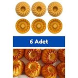 Sari 6'Li Silikon Mini Kek Kalibi - Muffin Kalibi 6 Adet Gobekli Kek Kalibi