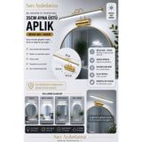 Sarı Aydınlatma 35cm Gold Kasa LED Tablo Ve Ayna Üstü Aplik Beyaz Işık Modern Duvar Aydınlatma