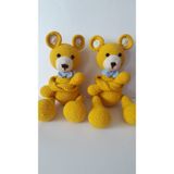 Sarı Ayıcık Perde Tutucu Amigurumi Organik Oyuncak