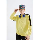 Sarı Basic O Yaka Erkek Çocuk Sweatshirt - 11182
