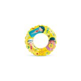 Sarı Basklı Simit 61 cm (6-10 Yaş) Yüzme Simidi Havuz Deniz Şişme Yüzücü Sea Ring Pool