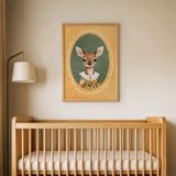 Sarı Çerçeveli Ceylan Çocuk Odası Duvar Posteri Çerçeveli Tablo Duvar Dekorasyonu - 30 x 40 - Ahşap Çerçeveli