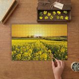 Sarı Çiçek Tarlası Tasarımı 240 Parça Ahşap Puzzle Ahşap Kutuda MP09950