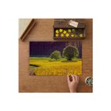 Sarı Çiçekler- Yeşil Ağaçlar Tasarımı 240 Parça Ahşap Puzzle Ahşap Kutuda MP00069