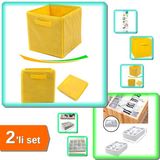 Sarı Çok Amaçlı Dolap İçi Düzenleyici Kutu + 12 Bölmeli Pratik Çekmece Düzenleyici - 2Li Set J2e4k8