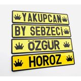 Sarı Dekor Plaka, Süs Plaka, Cam Önü Plaka