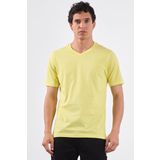 Sarı Düz Erkek T-Shirt - Slim Fit