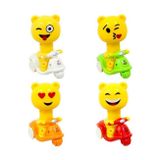 Sarı Emoji Kafalı Bas Git Motorsiklet, Çocuklar İçin Oyuncak
