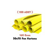 Sarı Fon Kartonu 50X70 cm 100'LÜ Paket 160 gr Renkli Fon Kartonu