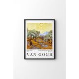 Sarı Gökyüzü Ve Zeytin Ağaçları - Vincent Van Gogh - Siyah Çerçeve, Siyah, 50 x 70