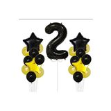 Sarı Gold Folyo Balon Rakam Set Dogum Günü Süsü 2 Yaş