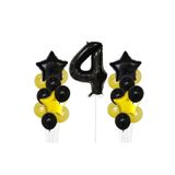 Sarı Gold Folyo Balon Rakam Set Dogum Günü Süsü 4 Yaş