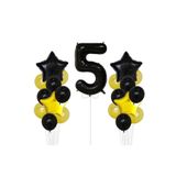 Sarı Gold Folyo Balon Rakam Set Dogum Günü Süsü 5 Yaş
