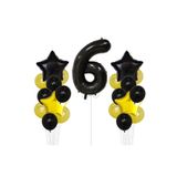 Sarı Gold Folyo Balon Rakam Set Dogum Günü Süsü 6 Yaş