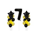 Sarı Gold Folyo Balon Rakam Set Dogum Günü Süsü 7 Yaş