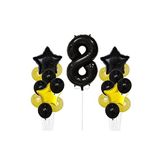 Sarı Gold Folyo Balon Rakam Set Dogum Günü Süsü 8 Yaş