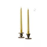 Sarı Gold Spiral Dekoratif Mum Seti, 26 Cm