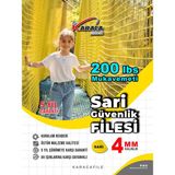 Sarı Güvenlik File 2 M Yükseklik | Metreyle Kesim | 4 mm Ip, 5x5 cm Göz Aralığı + Montaj Aparatları - 2x10 m