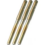 Sarı Imza Kalemi 3 Adet Uniball Signo Broad 1.0 mm Roller Pilot Kalem UM-153 Yaldızlı Davetiye K - Standart