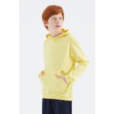 Sarı Kapüşonlu Basic Erkek Çocuk Sweatshirt - 11181