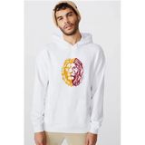 Sarı Kırmızı Aslan Beyaz Erkek 3İp Kapşonlu Sweatshirt