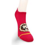 Sarı Kırmızı Aslan Desenli Sportif Unisex Kısa Bilek Çorap Yazlık 1 Çift - 36 - 40 - 00-Beyaz