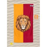 Sarı Kırmızı Aslan Dijital Baskılı Plaj Havlusu Unisex Plaj Havlusu Deniz Havlusu