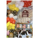 Sarı-Kırmızı-Beyaz-Karamel-Turuncu-Kahve Renk Balon Zinciri 100 Adet+5 mt balon zinciri