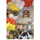 Sarı-Kırmızı-Beyaz-Karamel-Turuncu-Kahve Renk Balon Zinciri 50 Adet+5 mt balon zinciri