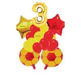 Sari Kirmizi Futbol Temali Doğum Günü Yaş Balon Set, 3