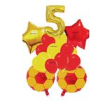 Sari Kirmizi Futbol Temali Doğum Günü Yaş Balon Set, 5