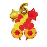 Sari Kirmizi Futbol Temali Doğum Günü Yaş Balon Set, 6