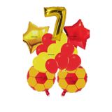Sari Kirmizi Futbol Temali Doğum Günü Yaş Balon Set, 7