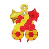 Sari Kirmizi Futbol Temali Doğum Günü Yaş Balon Set, 8