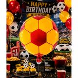 Sarı Kırmızı Futbol Topu Folyo Balon 18 İnç 45 CM Taraftar Parti Süsü GS