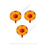 Sarı Kırmızı Futbol Topu Folyo Folyo Balon 45 cm 3 Adet