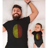 Sarı Kırmızı Parmak Izi Baba Oğul Kız (Tek Ürün Fiyatıdır Kombin Yapmak Için En Az 2 Adet Sepete Ekleyiniz) - XS - Siyah