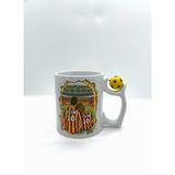 Sarı Kırmızı Sevgililere Özel Kupa Bardak - Taraftar Kupa Bardak - Kişiye Özel Sarı Kırmızı Hediye Mug (Tema 1, Futbol Toplu)