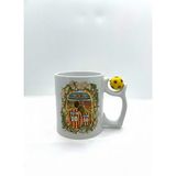 Sarı Kırmızı Sevgililere Özel Kupa Bardak - Taraftar Kupa Bardak - Kişiye Özel Sarı Kırmızı Hediye Mug (Tema 2, Futbol Toplu)